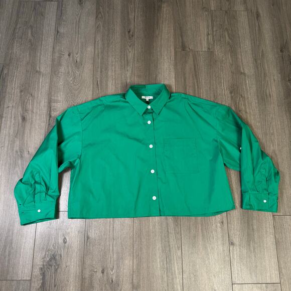 Madewell Straight Hem Button Up Long Sleeve Shirt US Women's XL - Picture 2 of 6